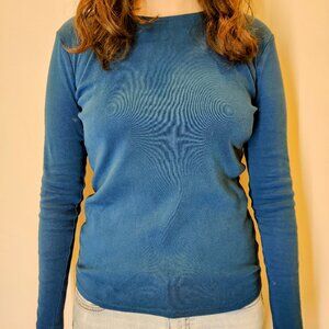 Joe Fresh Organic Cotton Long Sleeve Teal Blue Small